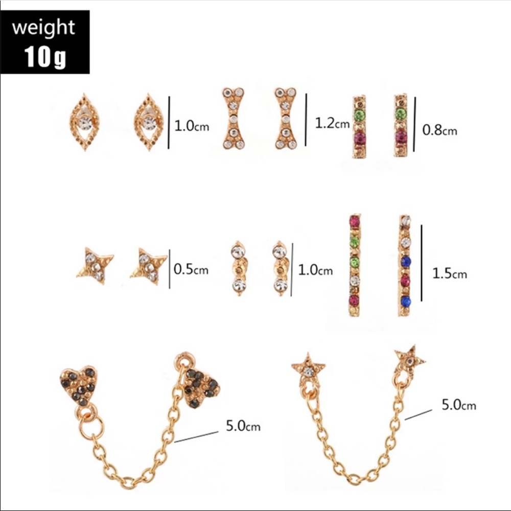 LAST ONE • Colorful 8 Pair Earring Set - Picture 2 of 3